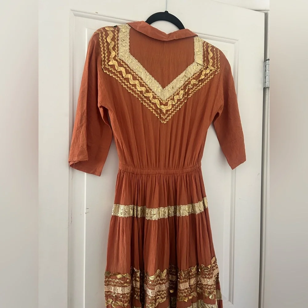 True Vintage Autumnal Swing Dress - Picture 7 of 8